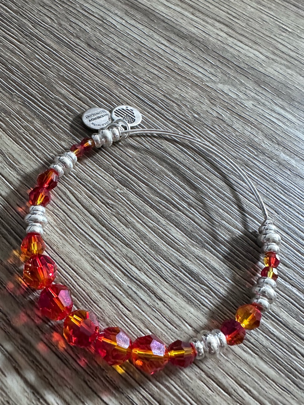 Alex and Ani coral Swarovski bangle